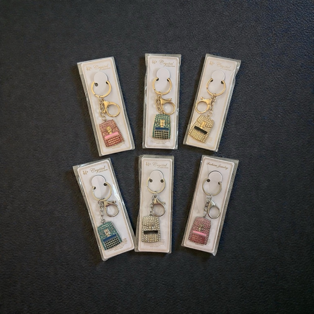 Source Unknown Gold, Silver, and Pink Key & Card Holder Set